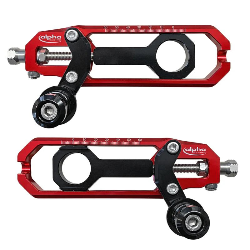 Alpha Racing Evo Plus Complete Chain Adjuster Kit BMW K67 S1000RR - Red