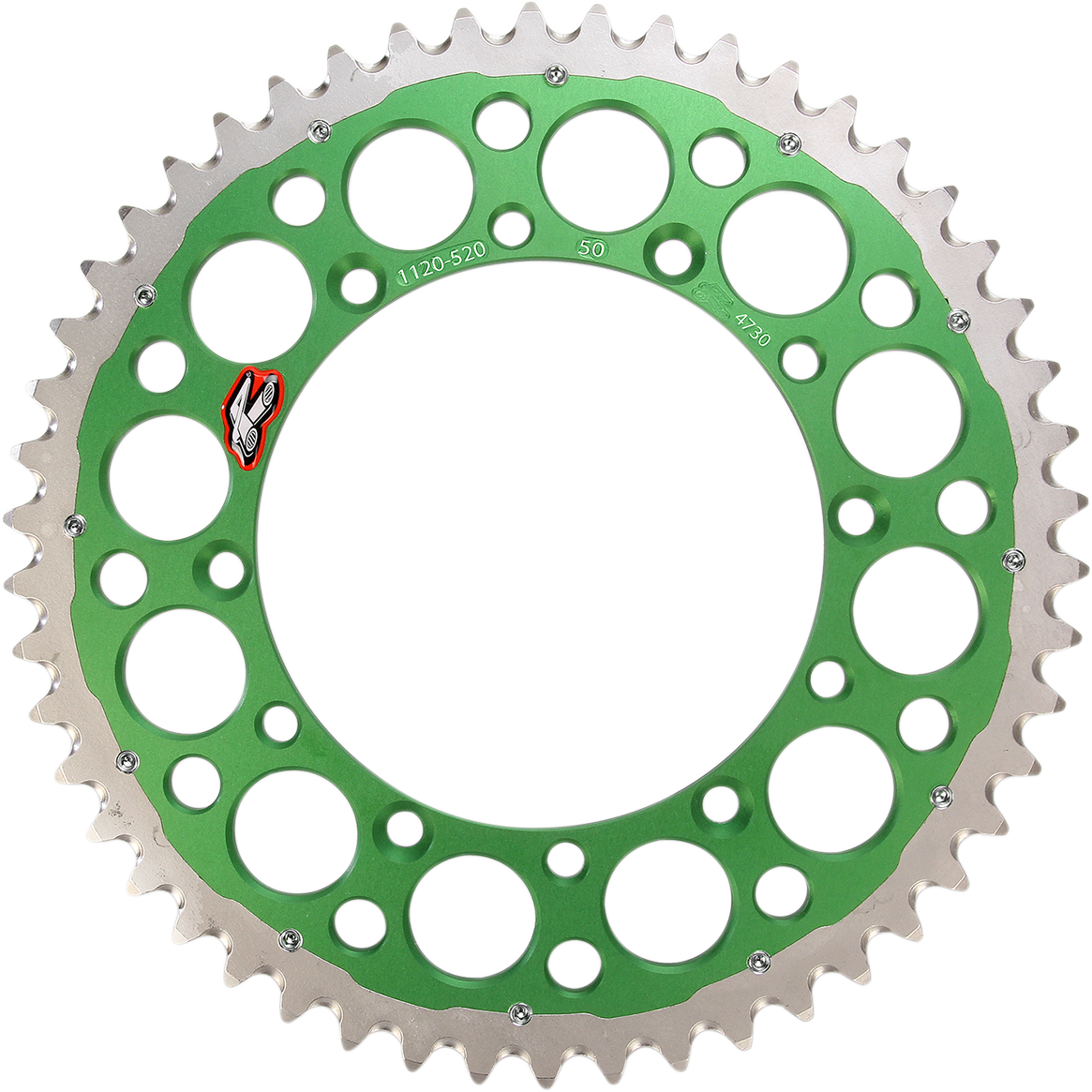 Renthal Twinring™ Rear Sprocket - 50 Tooth - Green - Kawasaki/Suzuki