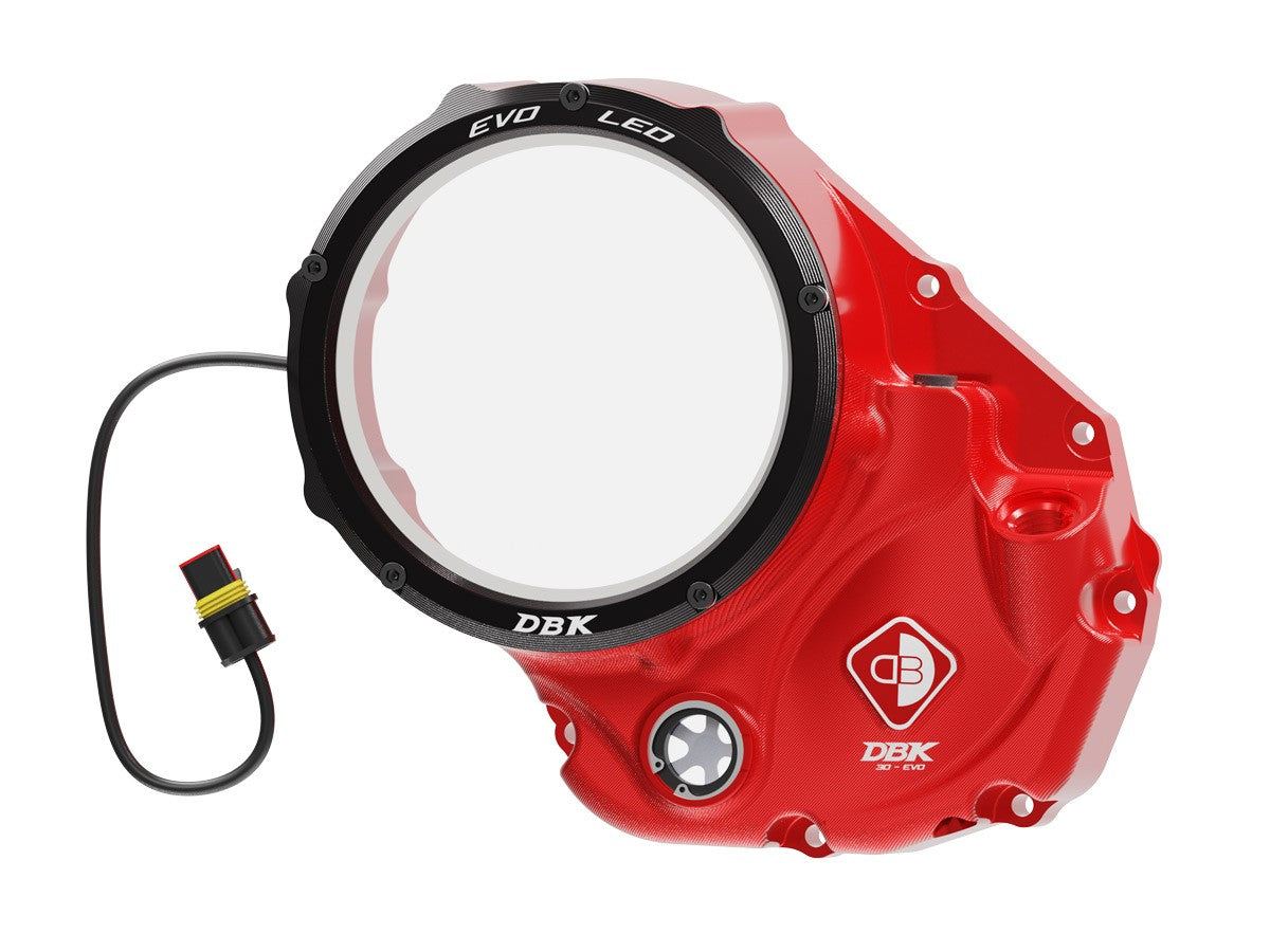 Ducabike DBK CCDVL06 Evo LED Clear Clutch Cover - RED-BLACK