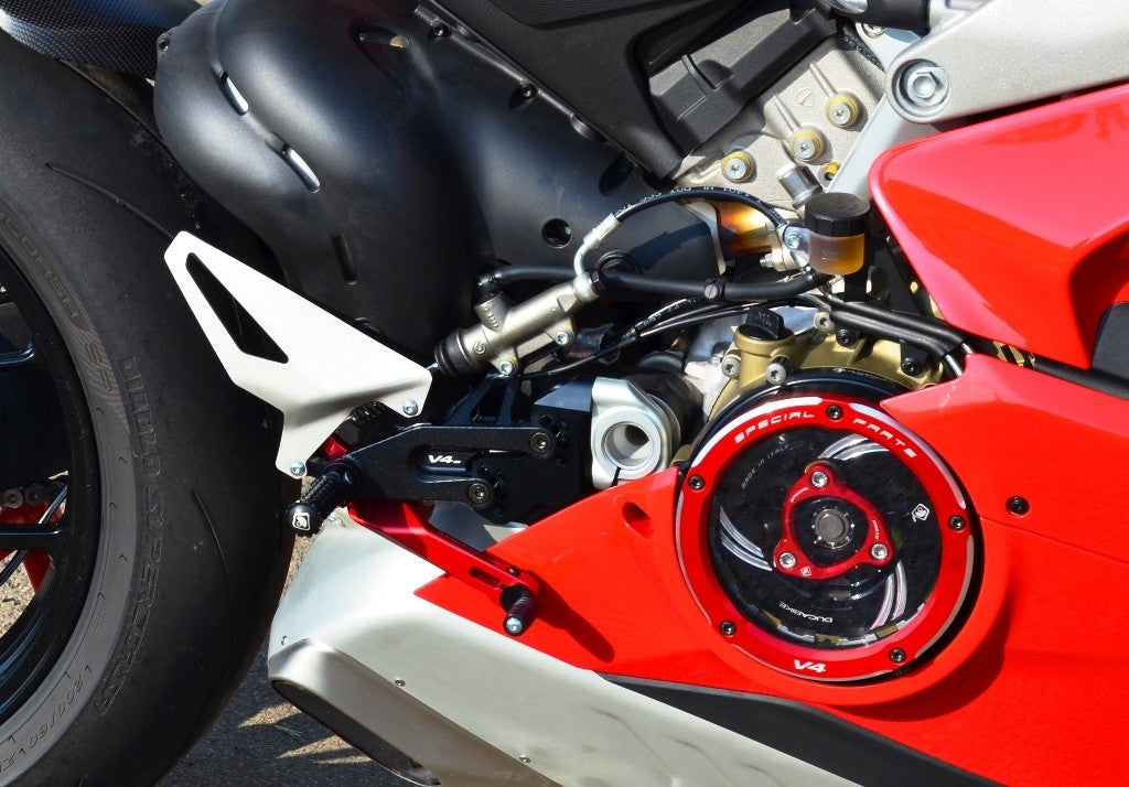 Ducabike DBK PRV401 Adjustable Rearset SBK Panigale V4 - BLACK-RED
