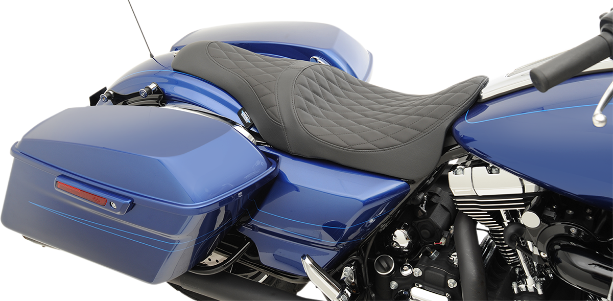 Drag Specialties Seats Caballero Seat - Solar Reflective Leather - Diamond Stitch - FL '08-'23