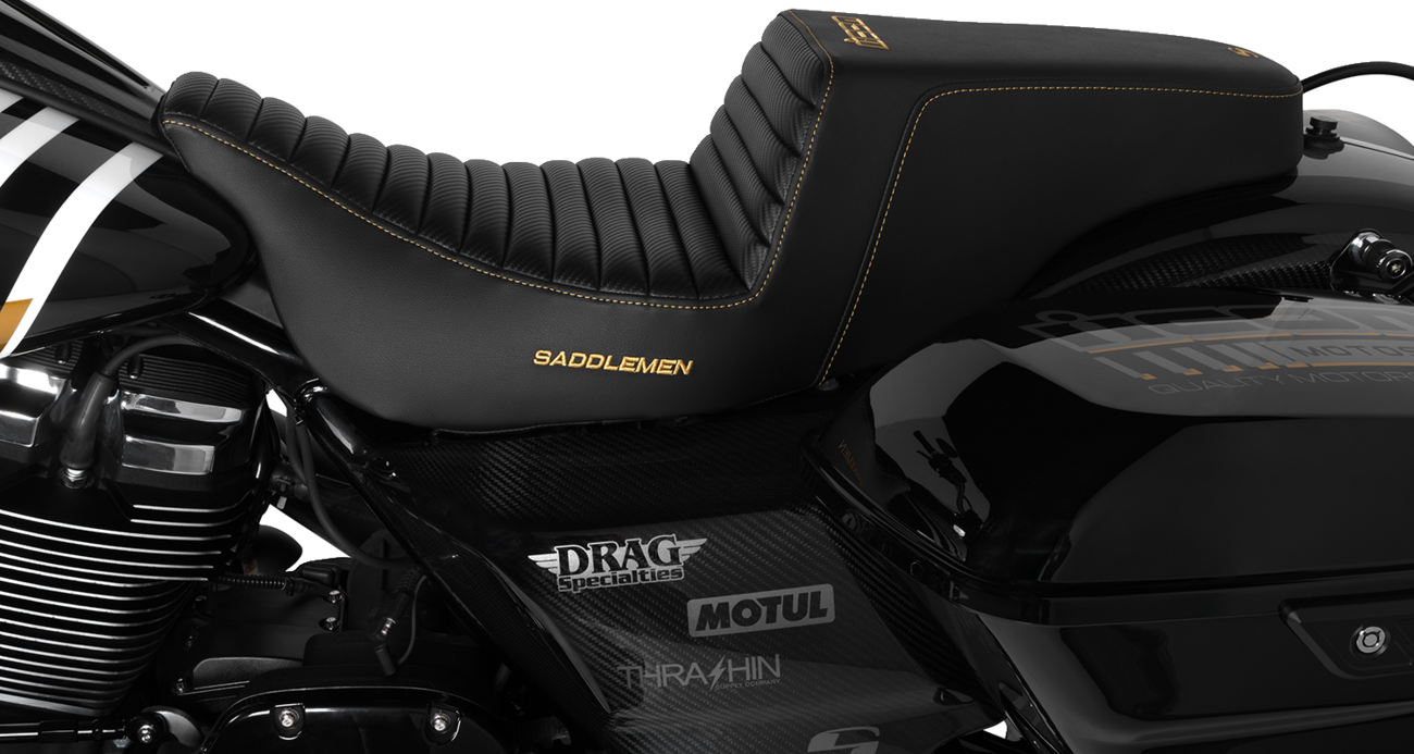 Saddlemen Step-Up Seat - Front Tuck-N-Roll - Black - FL '08-'24