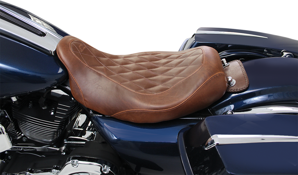 Mustang Seat - Wide Tripper™ Solo - Without Backrest - Diamond - Brown - FL '08-'25