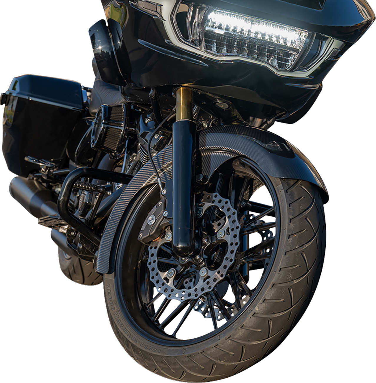 Arlen NESS 21" Front Fender - Fat Wrapper - Carbon Fiber - HD Touring '24-'25