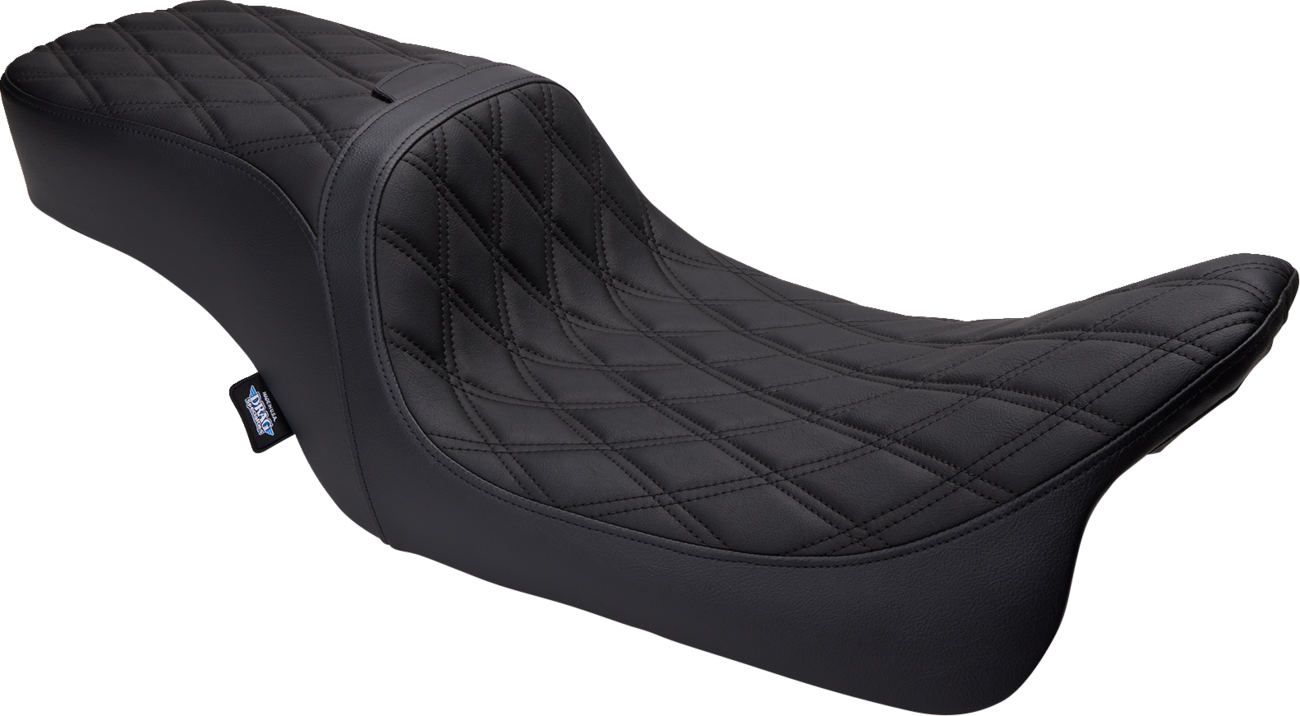 Drag Specialties Seats Predator 2-Up Seat - Vinyl - Double Diamond - W/O Backrest - FLH/FLTR '08-'23