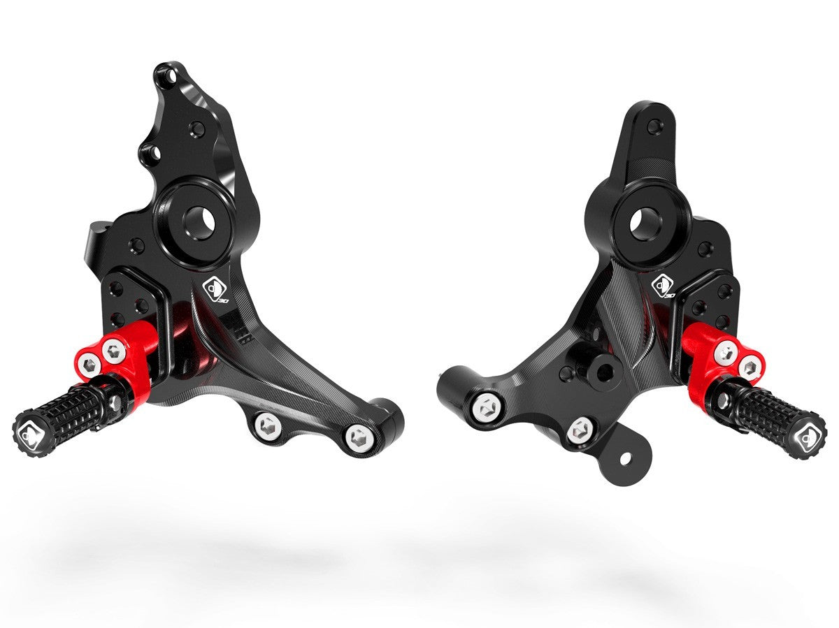 Ducabike DBK PRM93701 M937 Adjustable Rearset - BLACK-RED