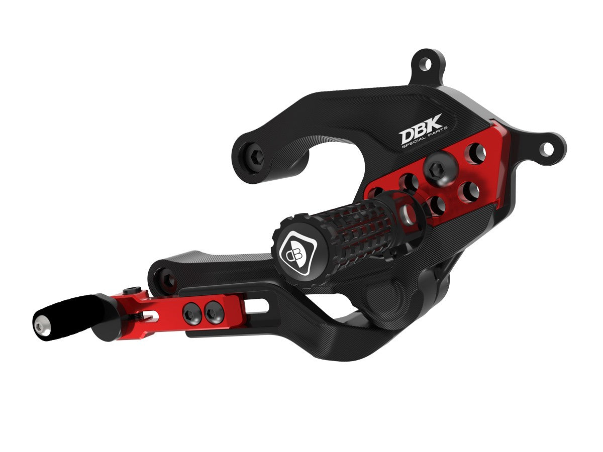 Ducabike DBK PRV201 Panigale V2 MY25 Adjustable Rearsets - BLACK-RED
