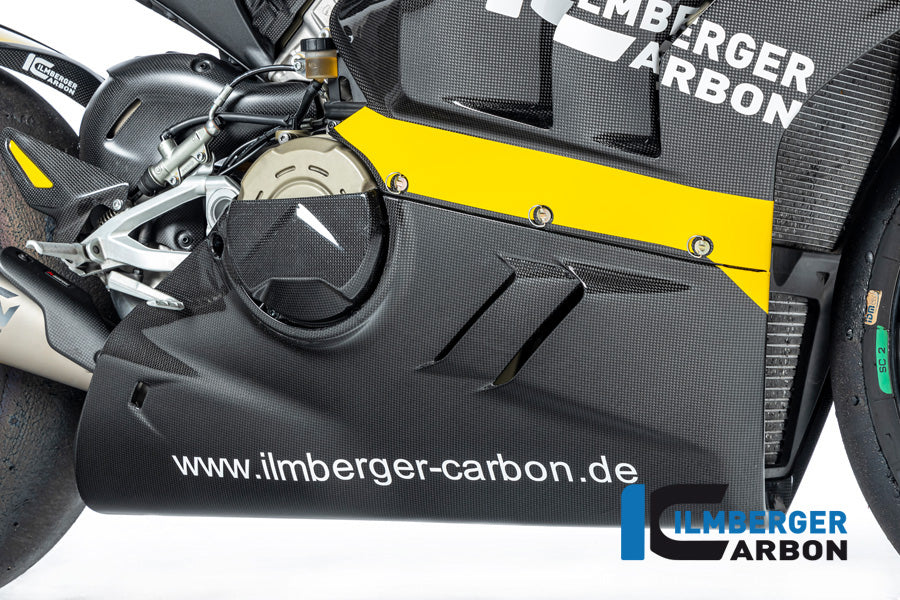 Ilmberger Carbon Belly Pan For Low Exhaust Ducati Panigale V4 S 2022 Racing - Gloss