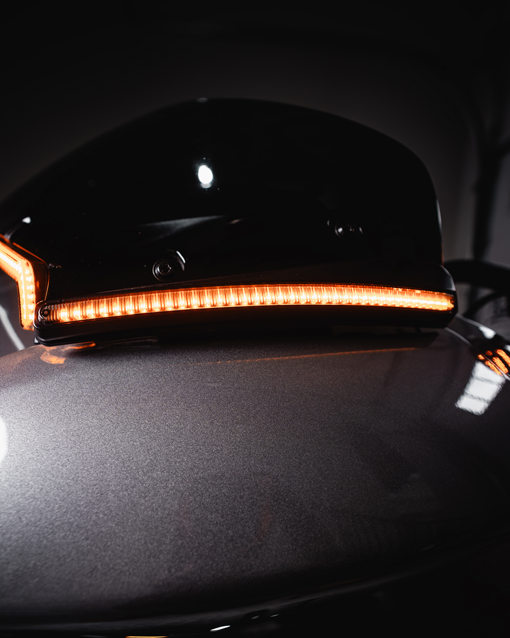 Custom Dynamics Windshield Trim - LED - Turn Signal - Black - Smoke Lens