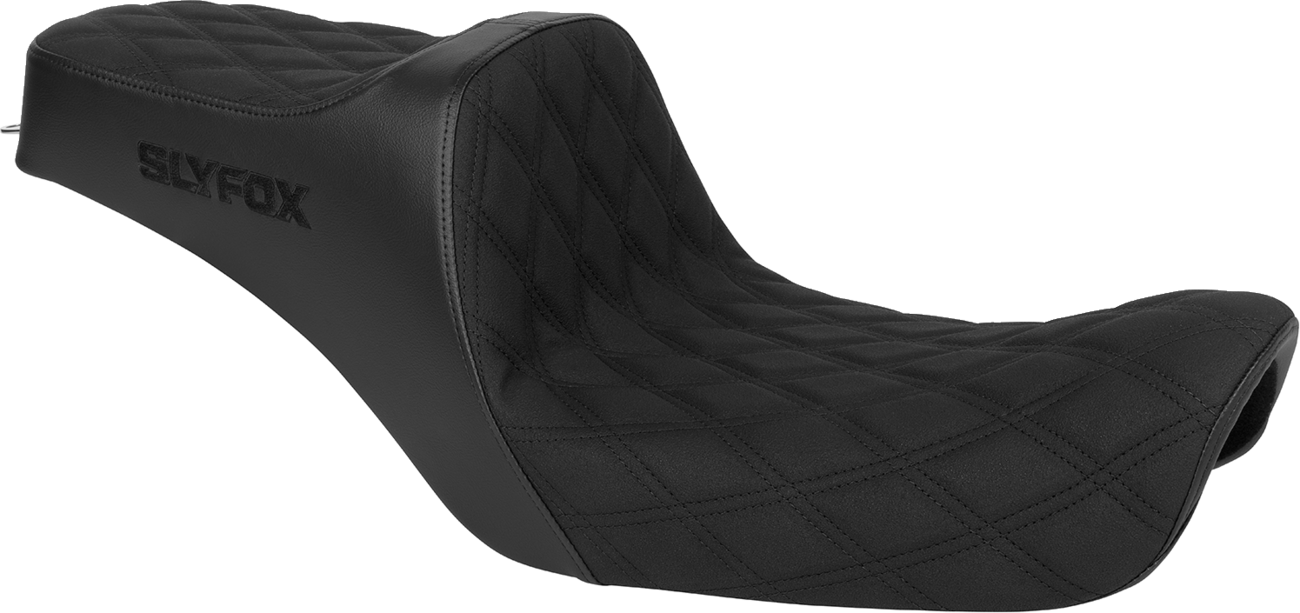 Slyfox High Noon Seat - Double Diamond - Black Logo - Black Stitch - FXD '96-'03