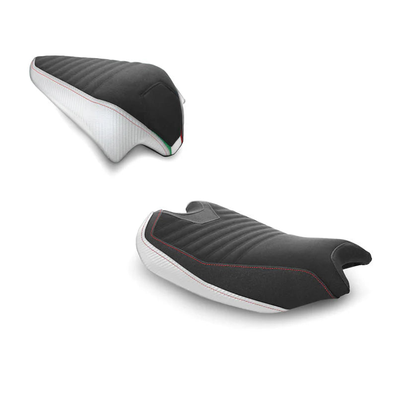 Luimoto Corsa White Seat Cover For Ducati Panigale V2 - No / Rider+Passenger