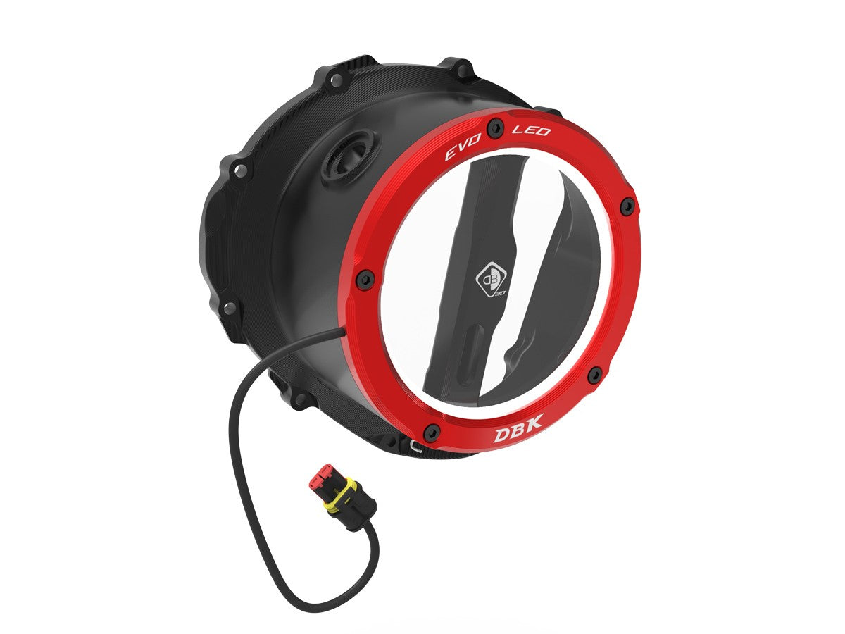Ducabike DBK Ccdvl19 Triumph 765 Clear Clutch Cover 3D-EVO LED - BLACK-RED
