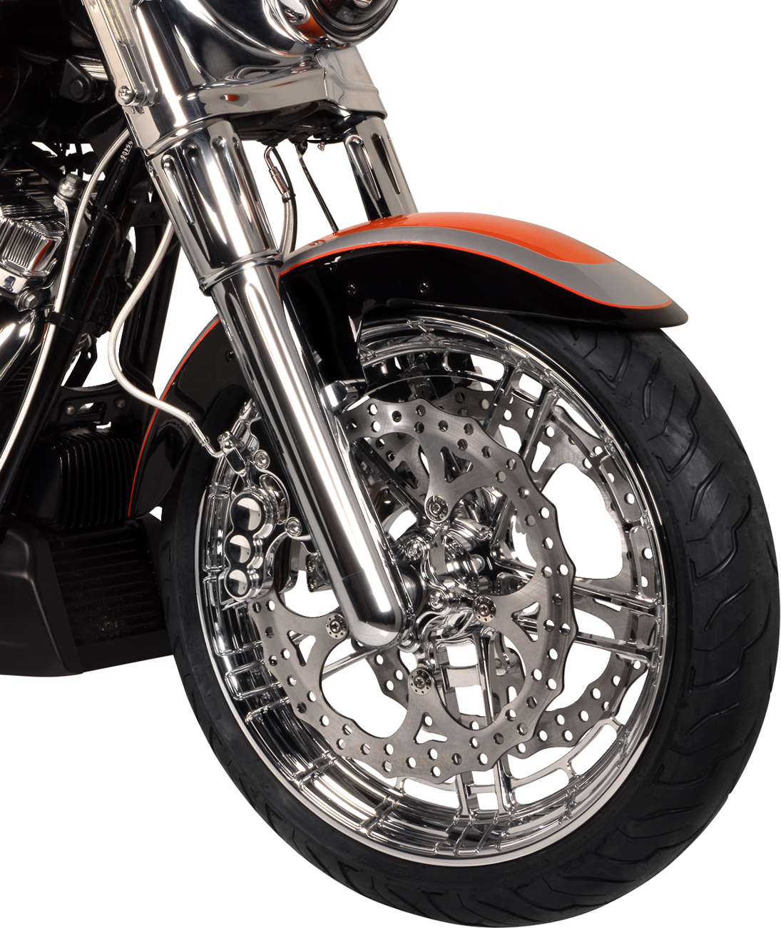 Arlen NESS Fork Boot Covers - Chrome - Deep Cut - FL
