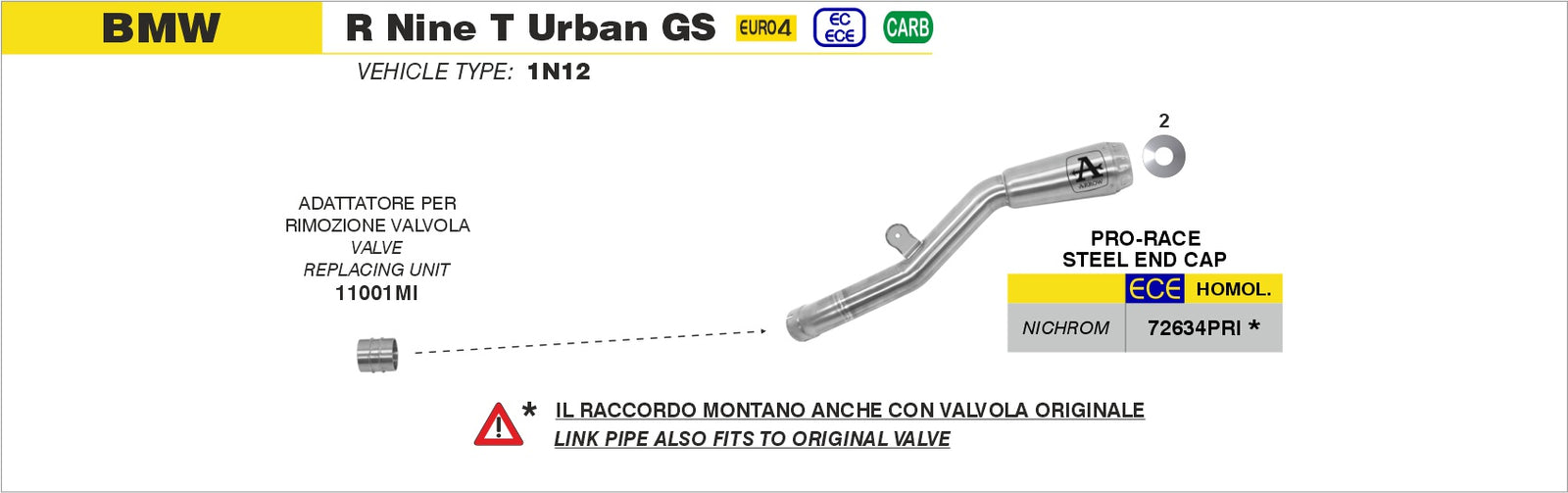 Arrow 72634PRI Nichrom Pro-Race Slip On - Assembly Diagram