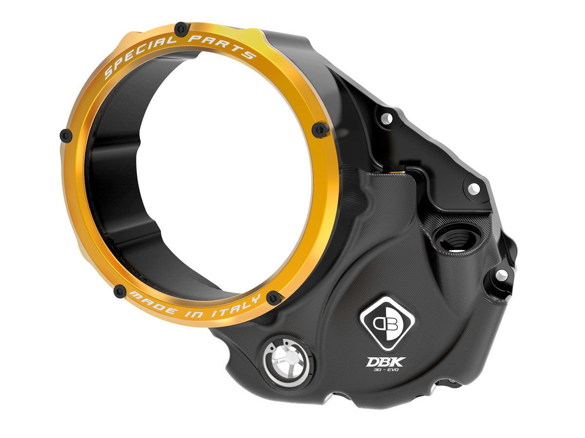 Ducabike DBK CCDV05 3D-EVO Clear Clutch Cover Oil Bath - BLACK-GOLD
