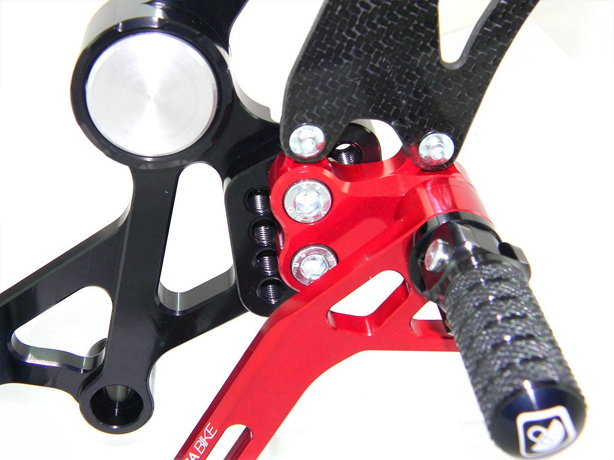 Ducabike DBK PRNM01 Pilot Adjustable Rearset - BLACK-RED