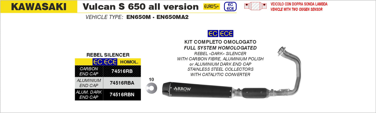 74516RB Full System Rebel With Carbon Fiber Rear End Cap