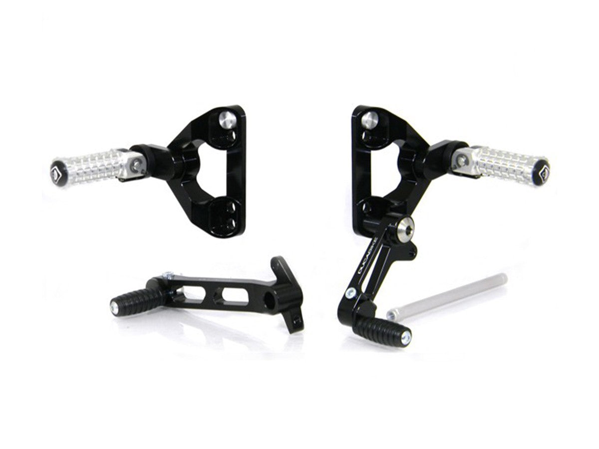 Ducabike DBK PRSBK03 SBK Adjustable Rearsets - BLACK-SILVER