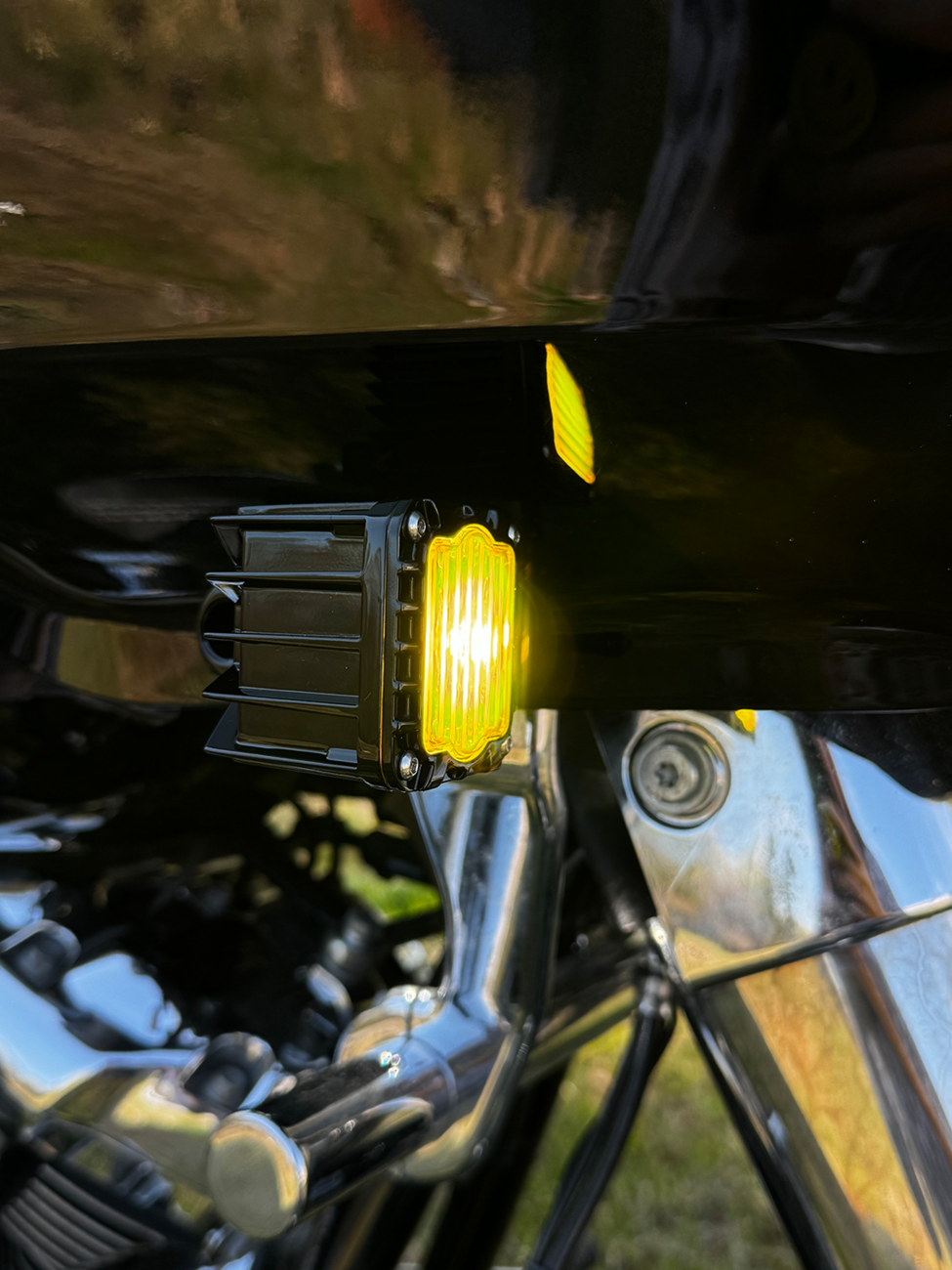 Custom Dynamics LED Turn Signals - Black -Yellow Lens - Road Glide