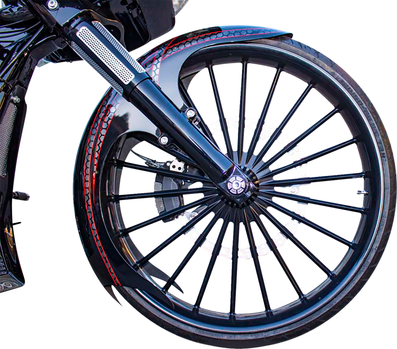 Paul Yaffe Bagger Nation Talon Front Fender - 21" Wheel - With Black Adapters - HD Touring