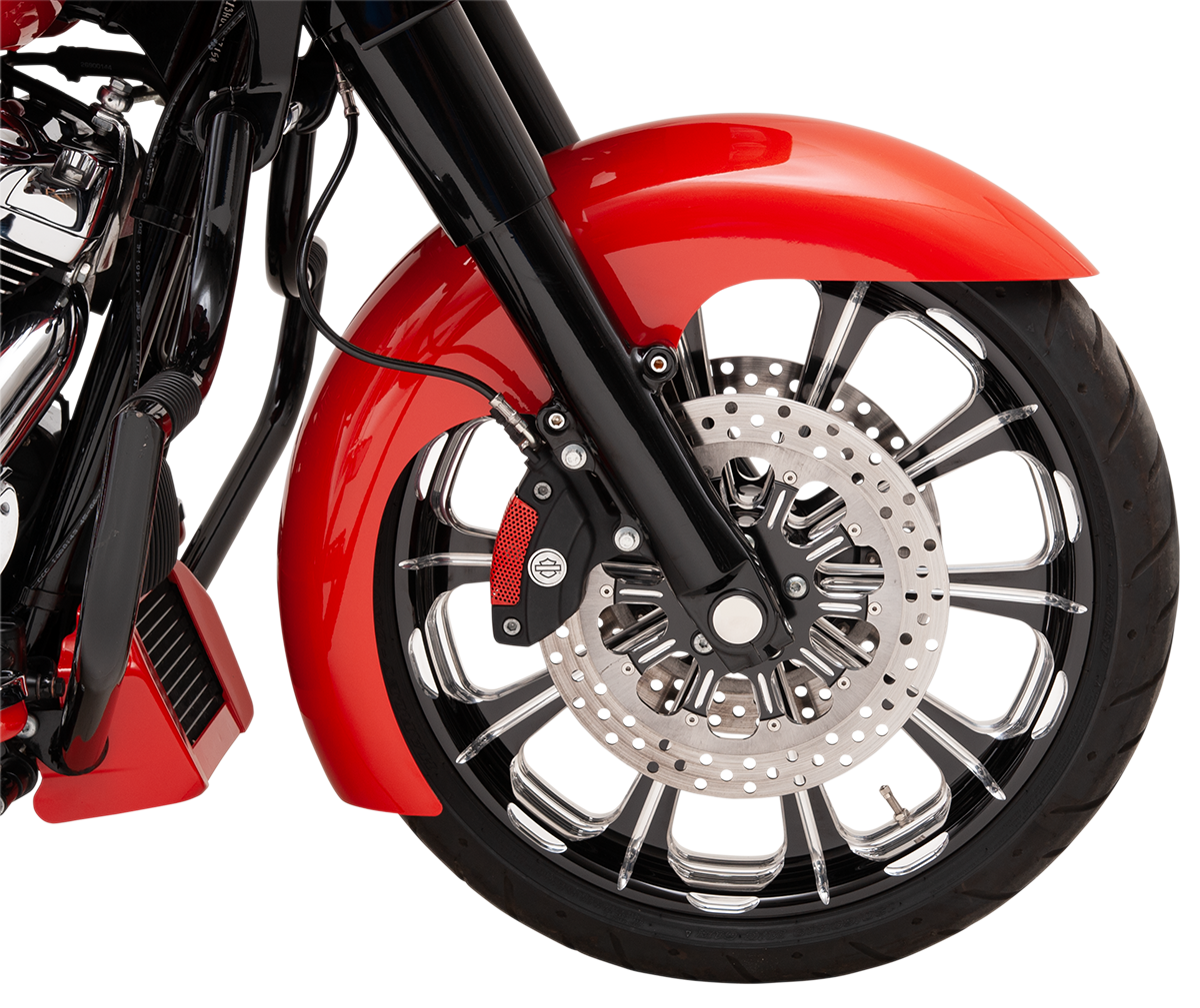 Klock Werks Level Front Fender - Black - 19" - HD Dyna/FXR/Sportster