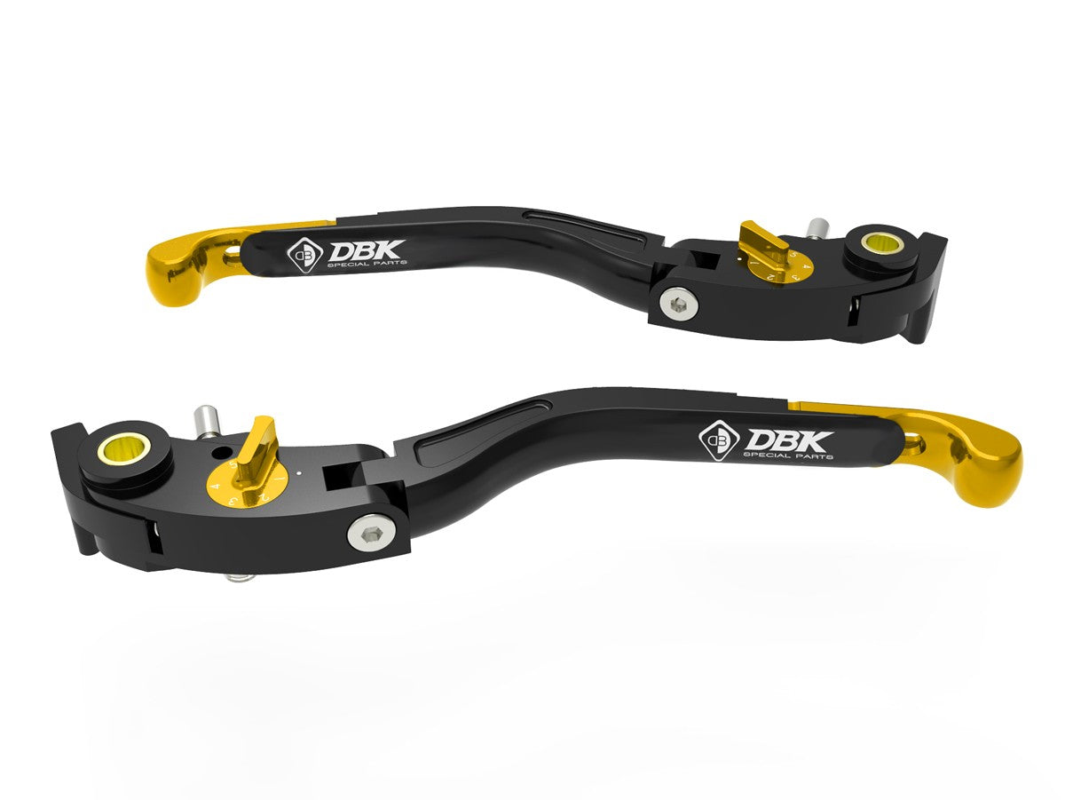 Ducabike DBK LEA16 Brake / Clutch Adjustable Levers Eco GP 2 - BLACK-GOLD