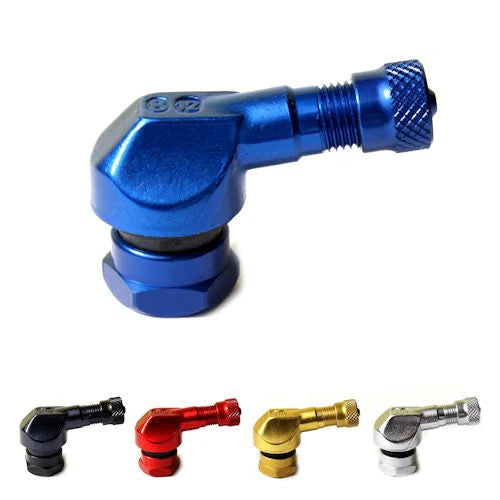 Bridgeport 90 Degree Angled Valve Stems 11.3mm - Pair - Blue
