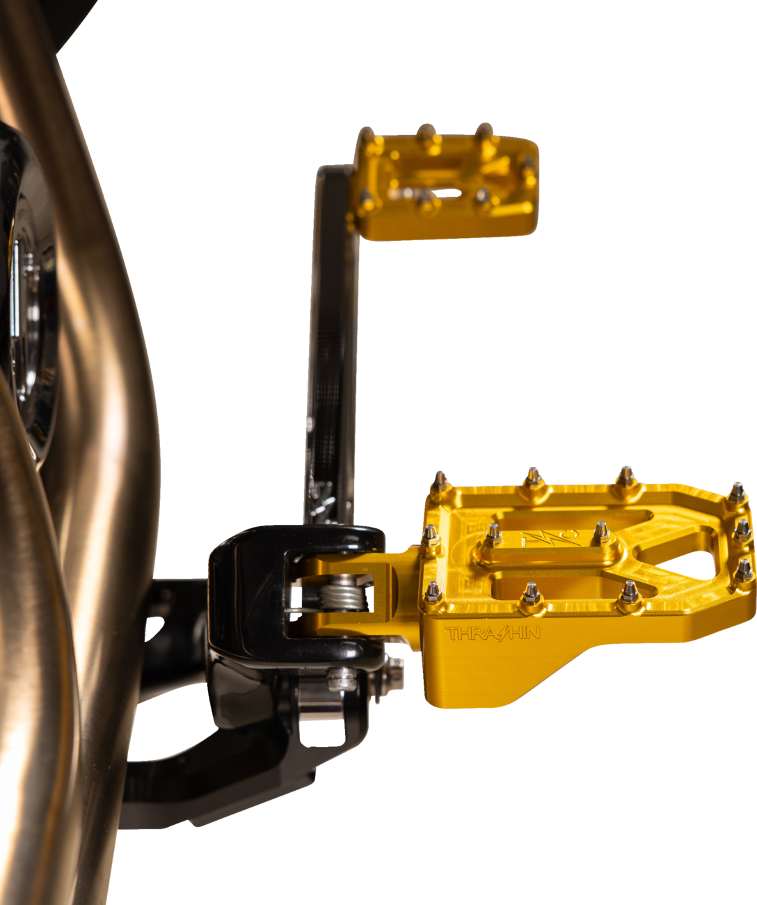 Thrashin Supply CO. Aggressor Foot Pegs - Rear - Gold - HD '72-'25