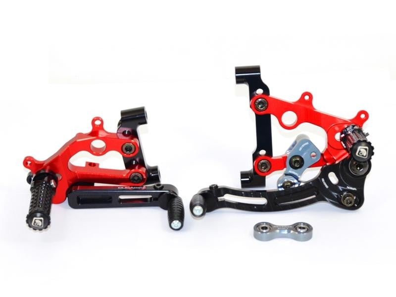 Ducabike DBK PR119903 Adjustable Rearset SBK Panigale - BLACK-RED