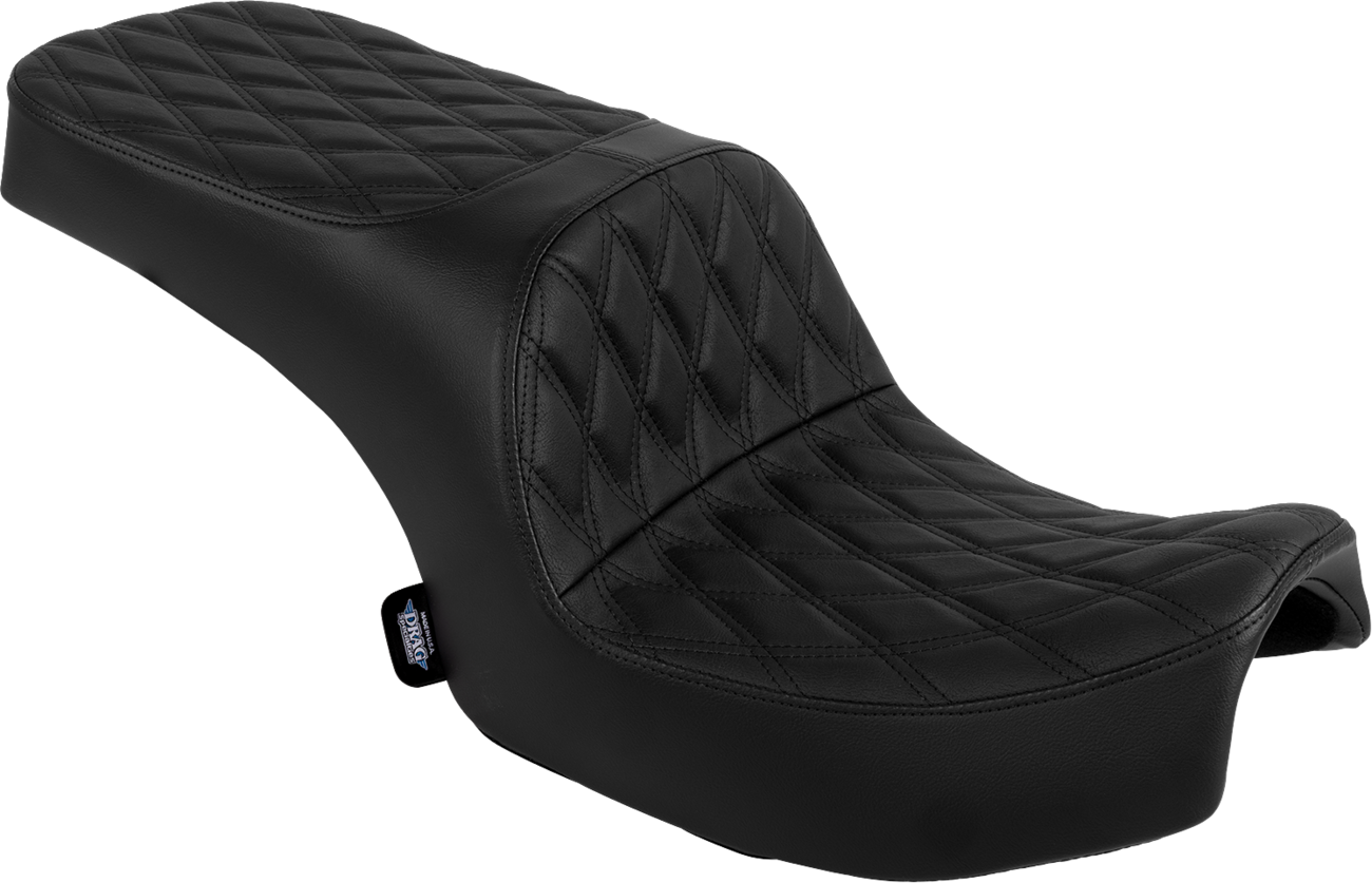 Drag Specialties Seats Freedom Seat - Vinyl - Double Diamond Black Stitch - Challenger '20-'25/Chieftain '25