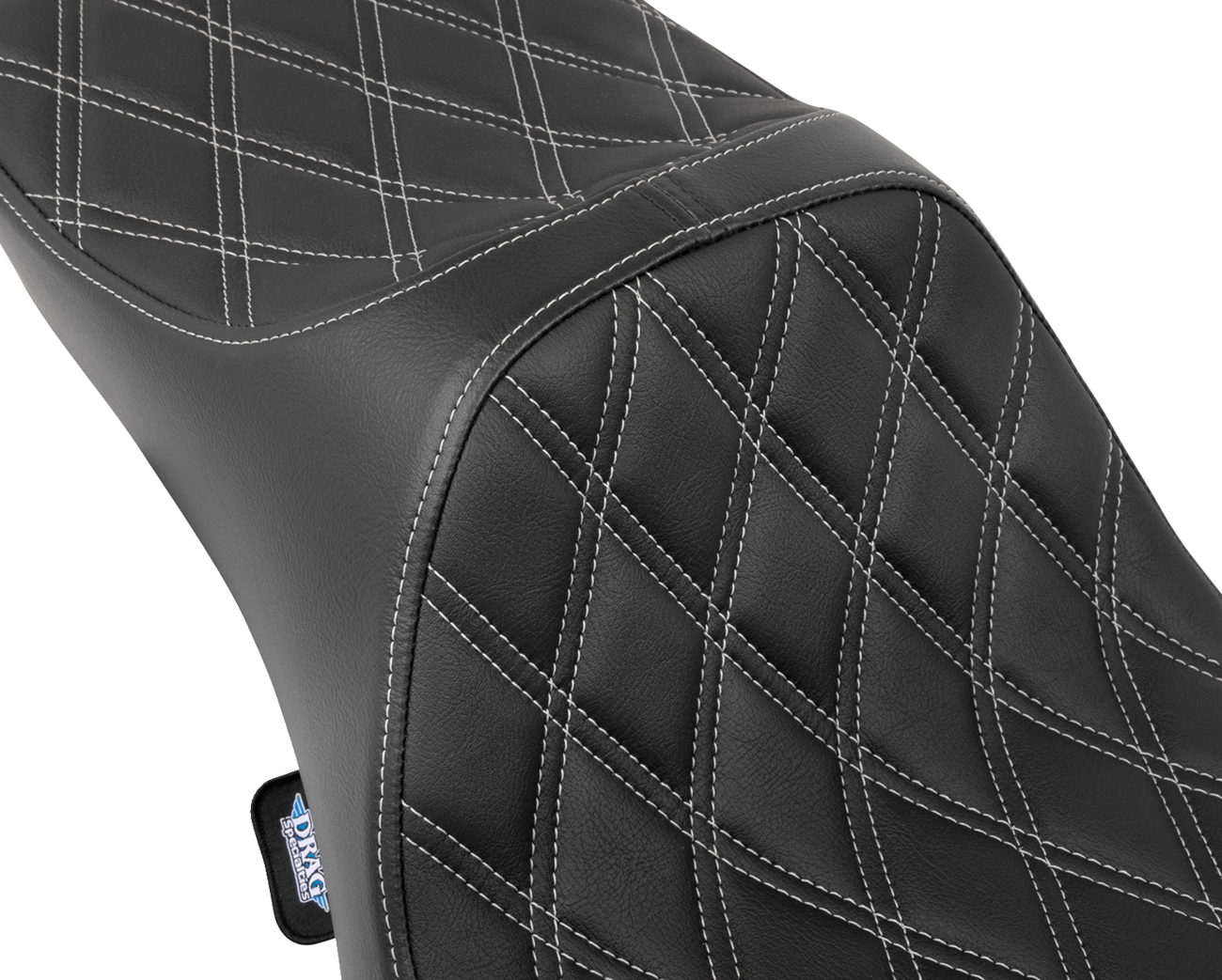 Drag Specialties Seats Predator III Seat - Extended Reach - Double Diamnd - Silver Stitching - FLH/FLT '08-'24