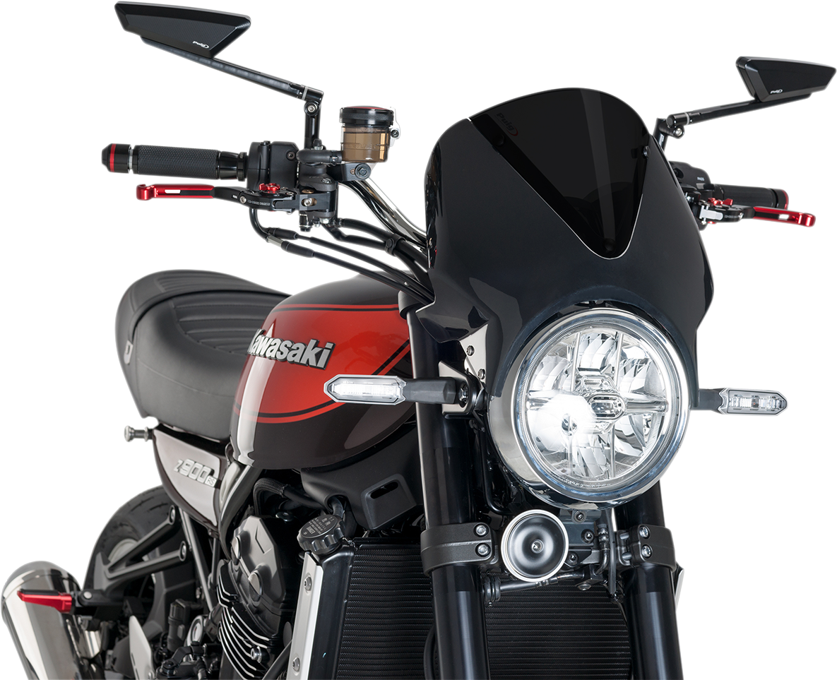 PUIG HI-Tech Parts Windscreen - Black/Dark Smoke