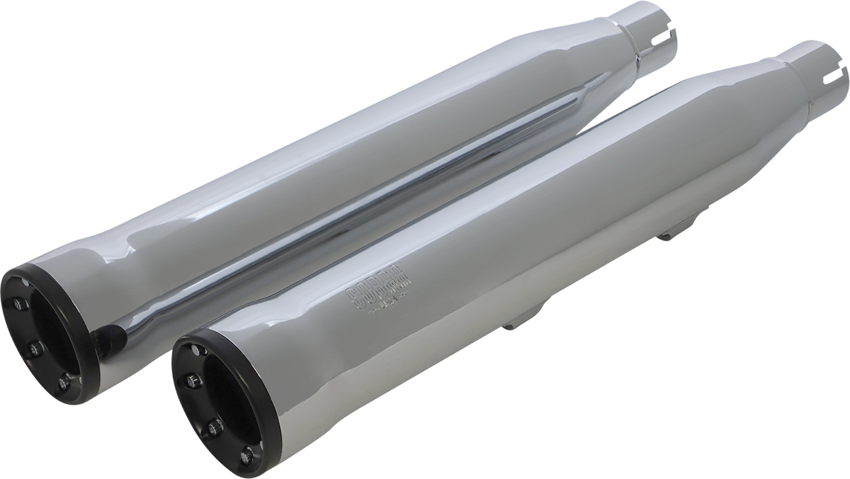 Cobra Slip-On Mufflers With Race-Pro Tips - 3" - Chrome - '14-'22 XL
