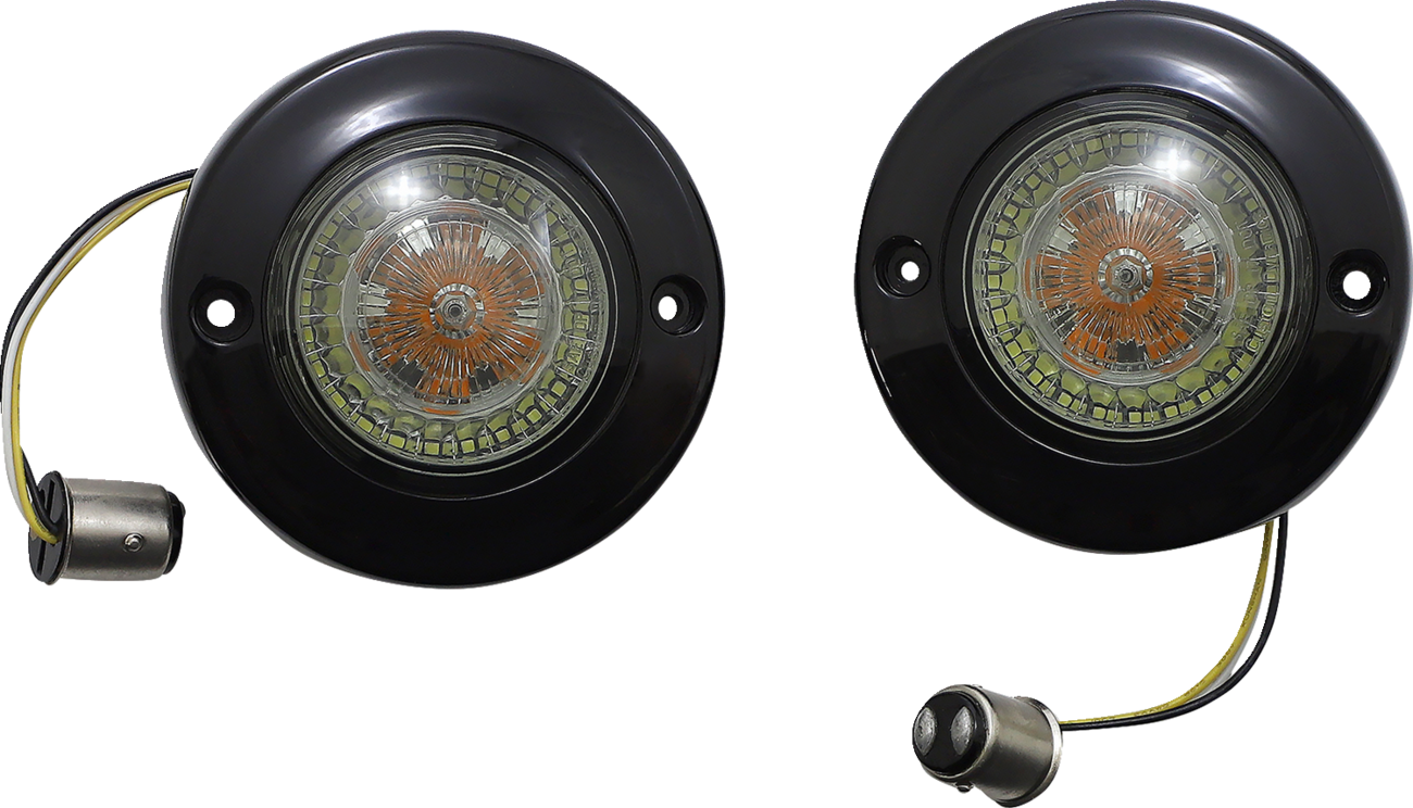 Custom Dynamics ProBEAM® Dynamic Ringz® LED Turn Signal - Front - Black - Amber/White