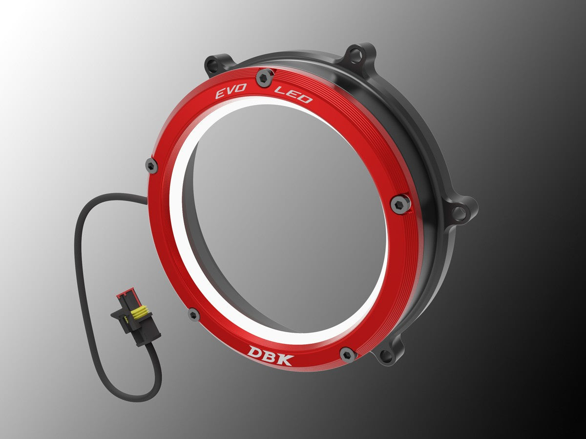 Ducabike DBK Cc1199l02 Evo LED Clear Clutch Cover - BLACK-RED