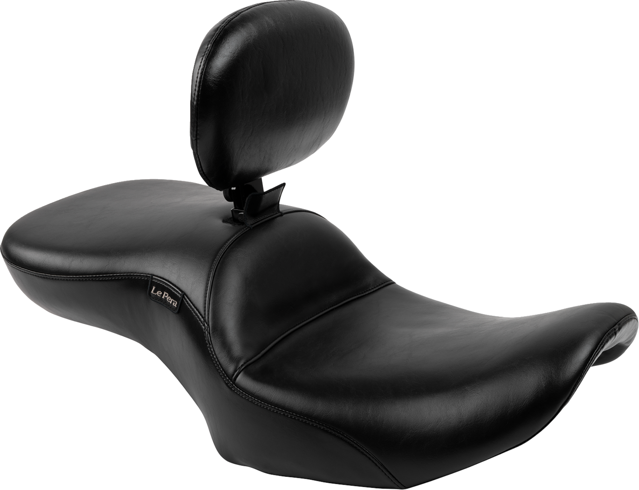Le Pera Maverick Seat - With Backrest - Smooth - Black - FLH/FLT '23-'25