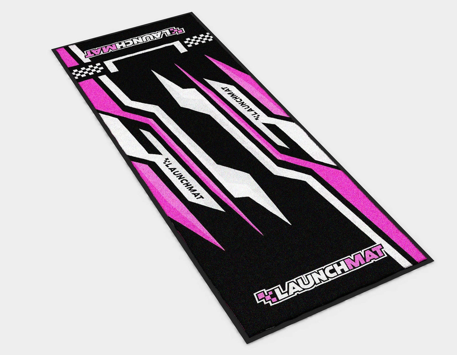 Launchmat Carpeted Motorcycle Mats (Lightning Design) - PINK