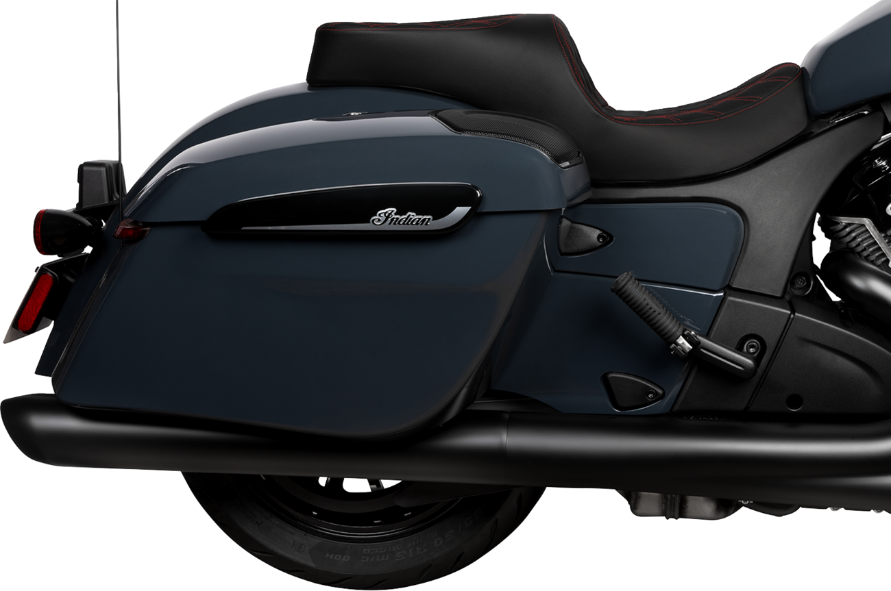 Drag Specialties Seats Freedom Seat - Vinyl - Double Diamond Red Stitch - Challenger '20-'25/Chieftain '25