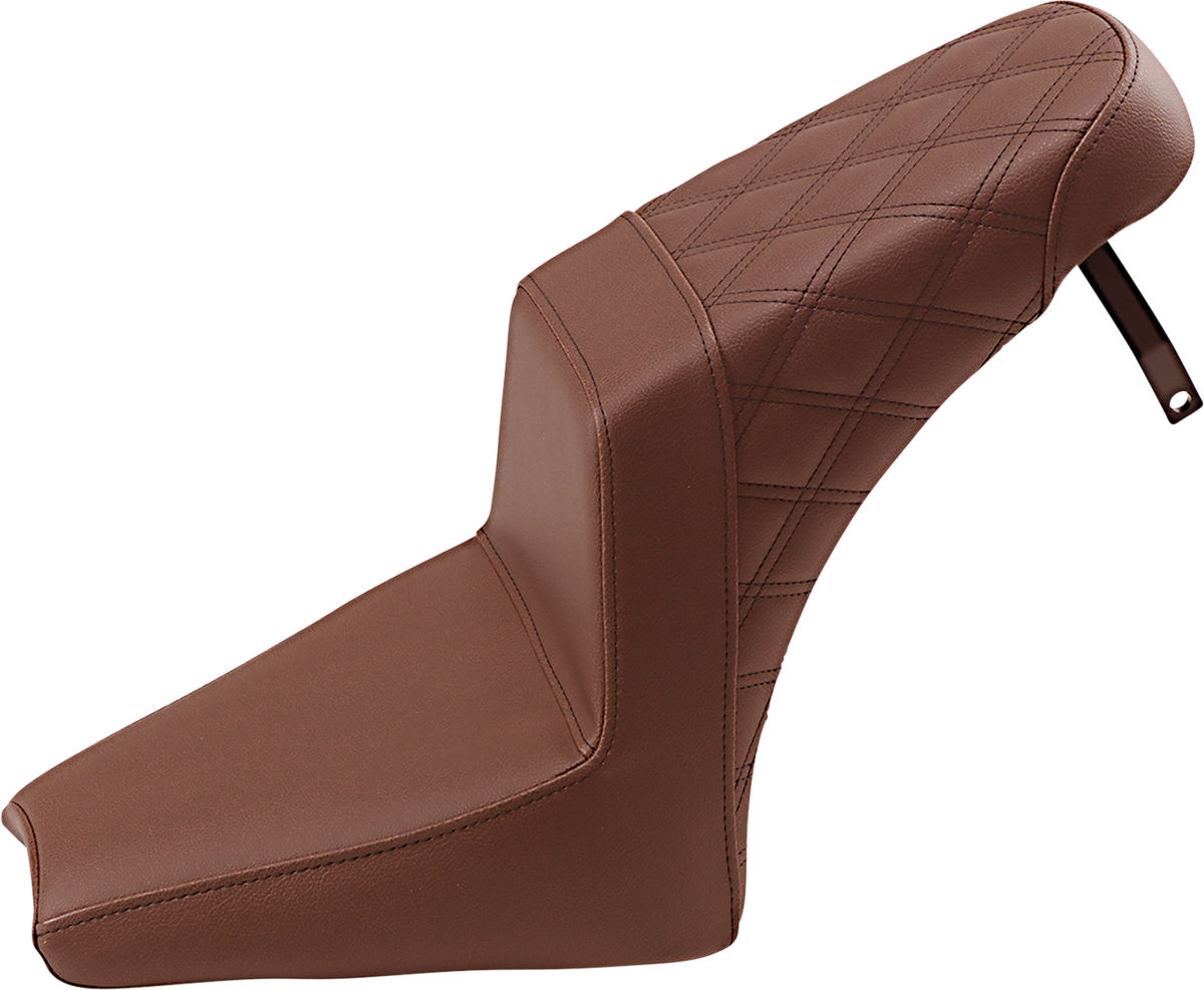Saddlemen Step-Up Seat - Front Smooth/Rear Lattice Stitch - Brown - Scout Bobber