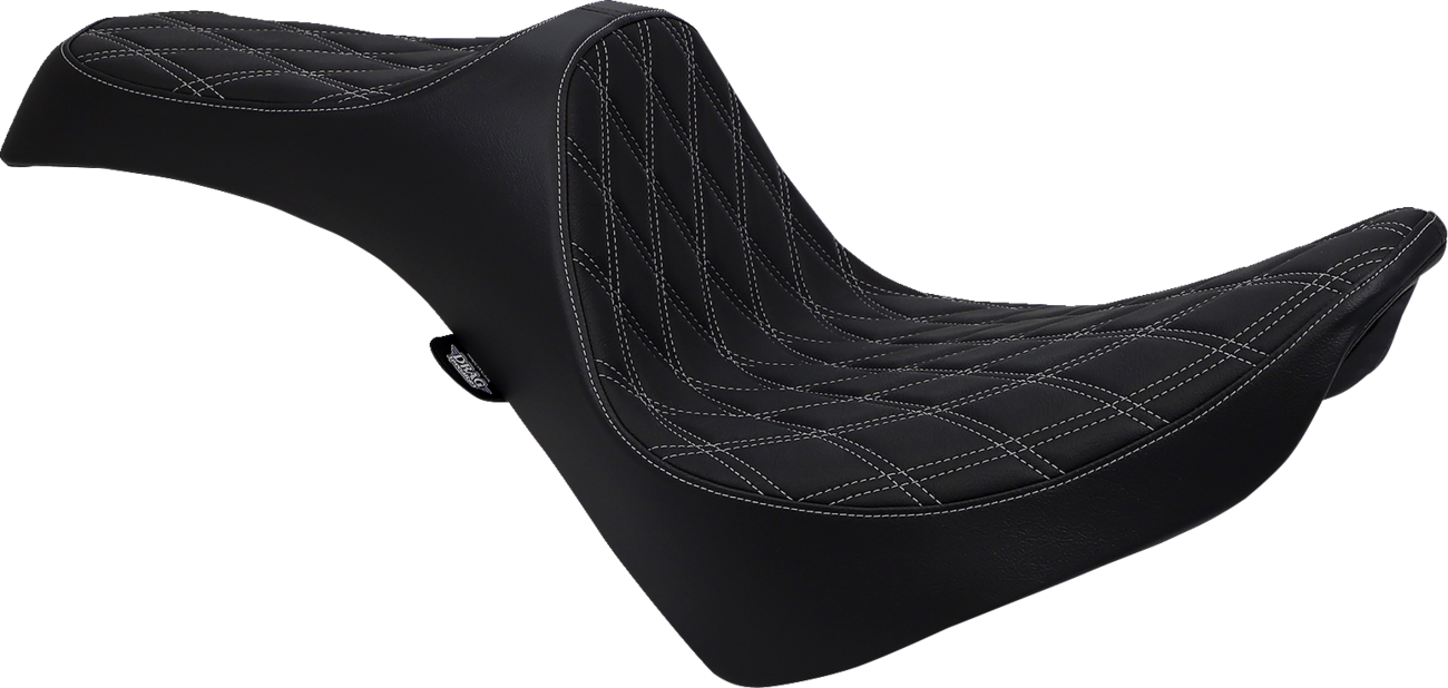 Drag Specialties Seats Predator III Seat - Double Diamond - Silver Stitching - FL/FX '18-'23