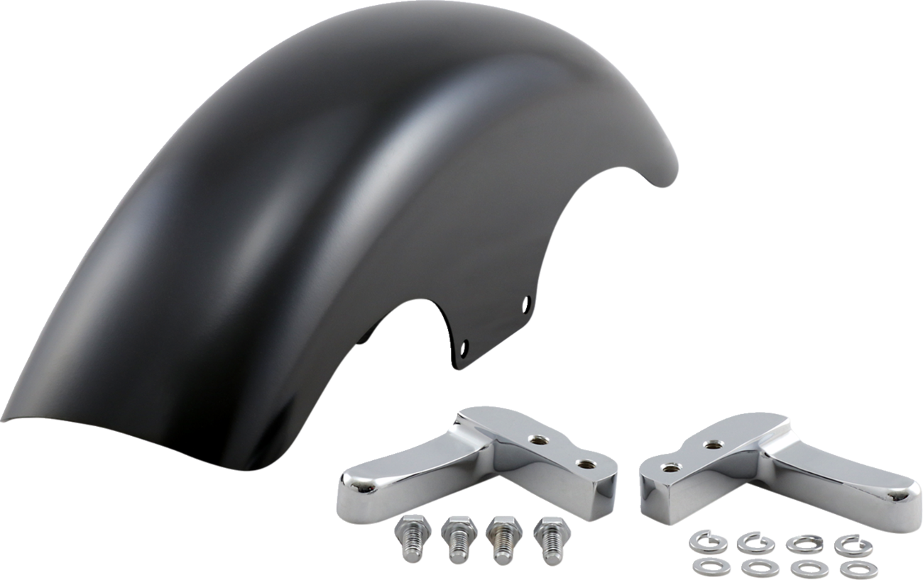 Klock Werks Top-Hat Front Fender - Black - 19" - HD Dyna/Softail