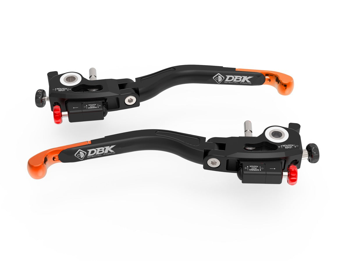 Ducabike DBK L38 Ultimate Brake + Clutch Levers Double Adjustment - BLACK-ORANGE