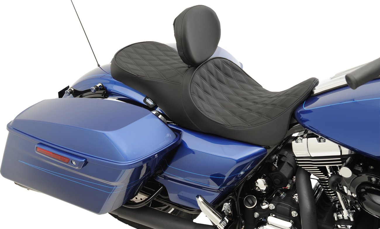 Drag Specialties Seats Low Forward Touring Seat - Double Diamond - FL '08-'24