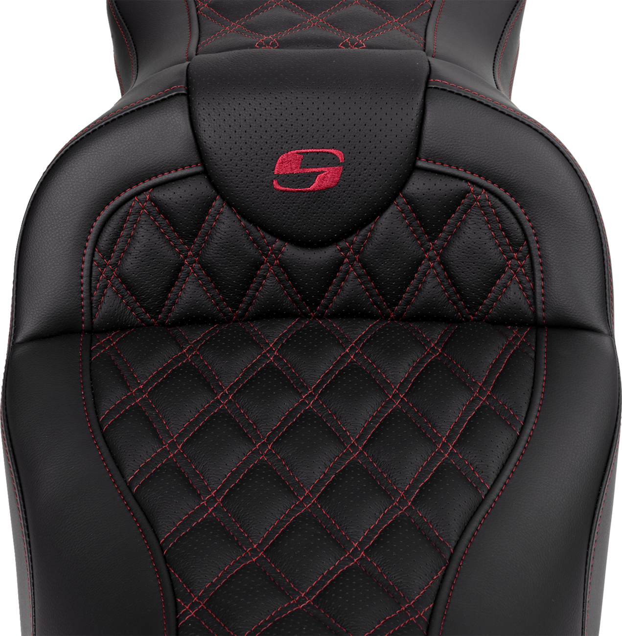 Saddlemen Roadsofa™ Seat - With Backrest - Wine Berry Stitch - FL '08-'23