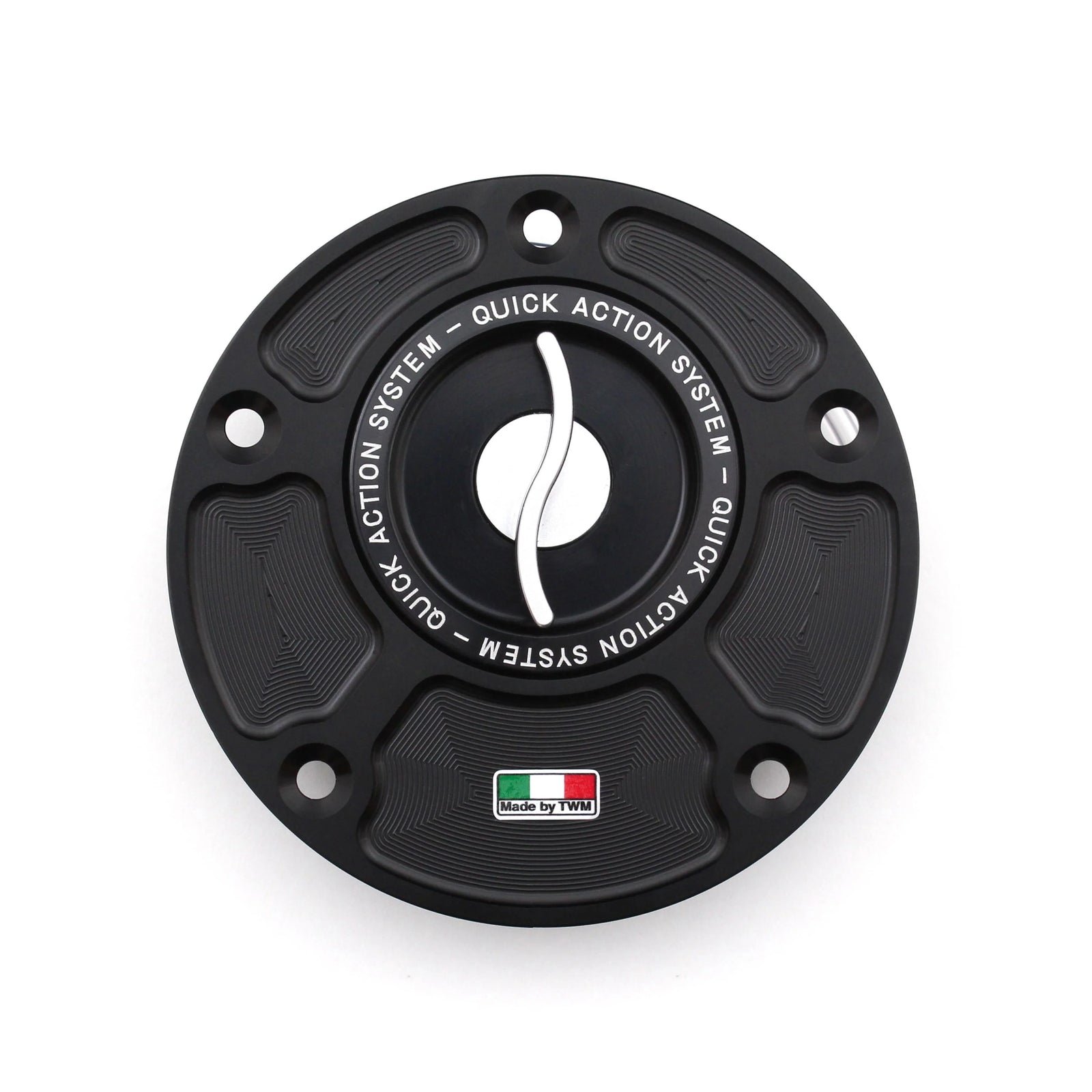 TWM CNC Aluminum Gas Cap / Fuel Cap with Silver Center Cap for Ducati Motorcycles