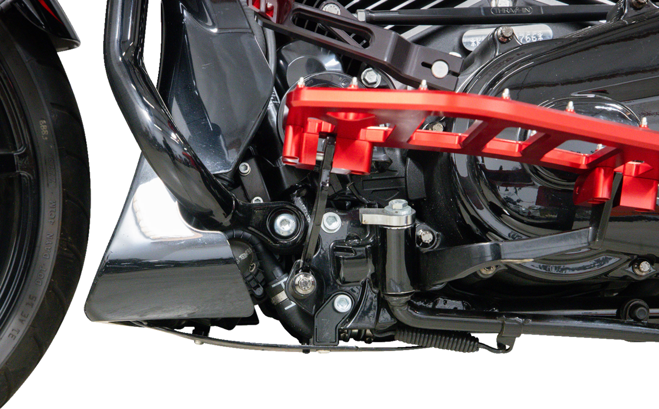 Thrashin Supply CO. Skid Plate - Carbon Fiber/Gloss - With Black Brackets - FLHX/FLTRX
