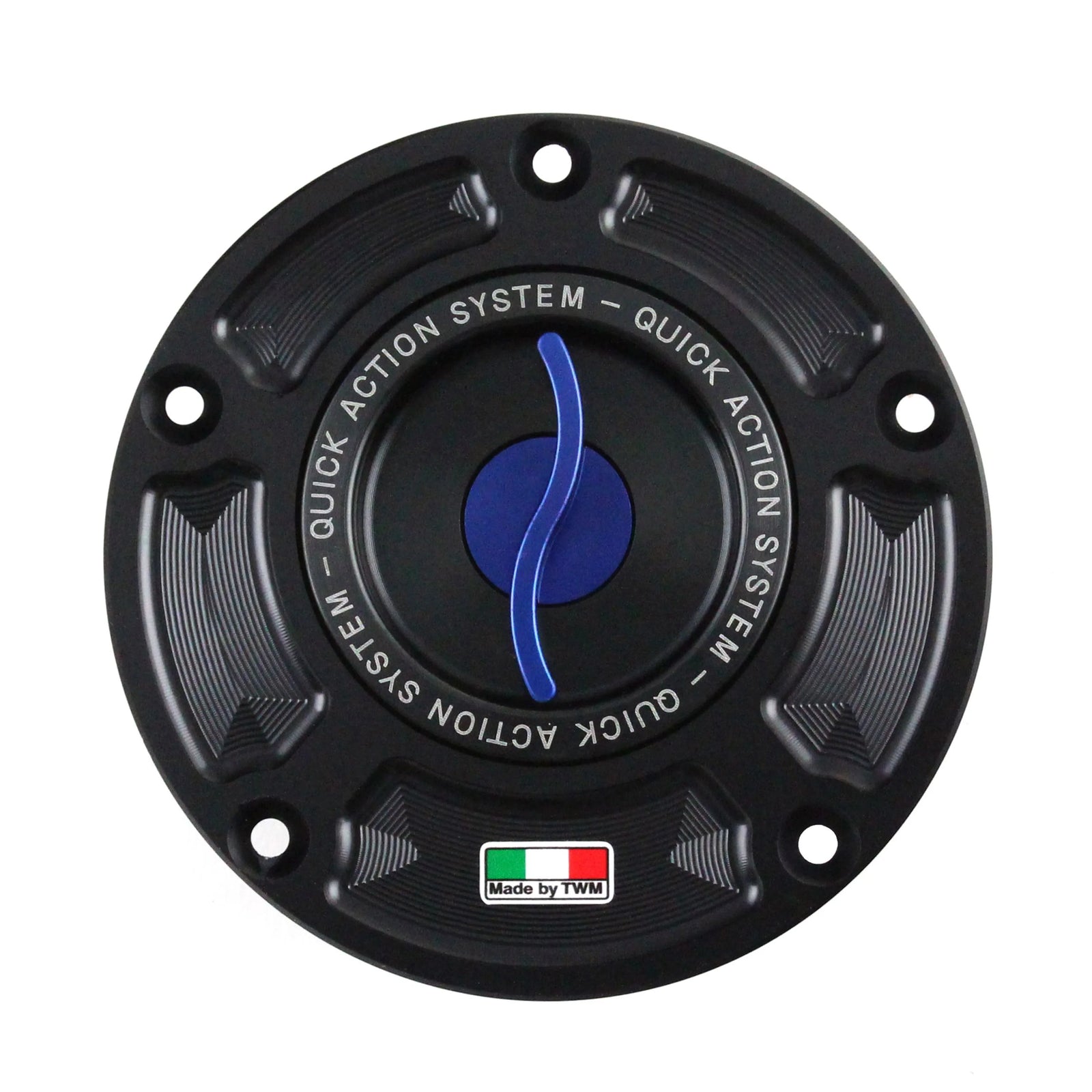 TWM CNC Aluminum Gas Cap / Fuel Cap with Blue Center Cap for Honda Motorcycles