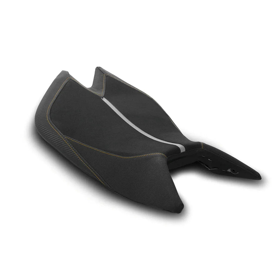 Luimoto GP II Seat Cover For Aprilia RSV4 Tuono 1100 Factory 2021-2025 - Gold w/ Silver Ribbing