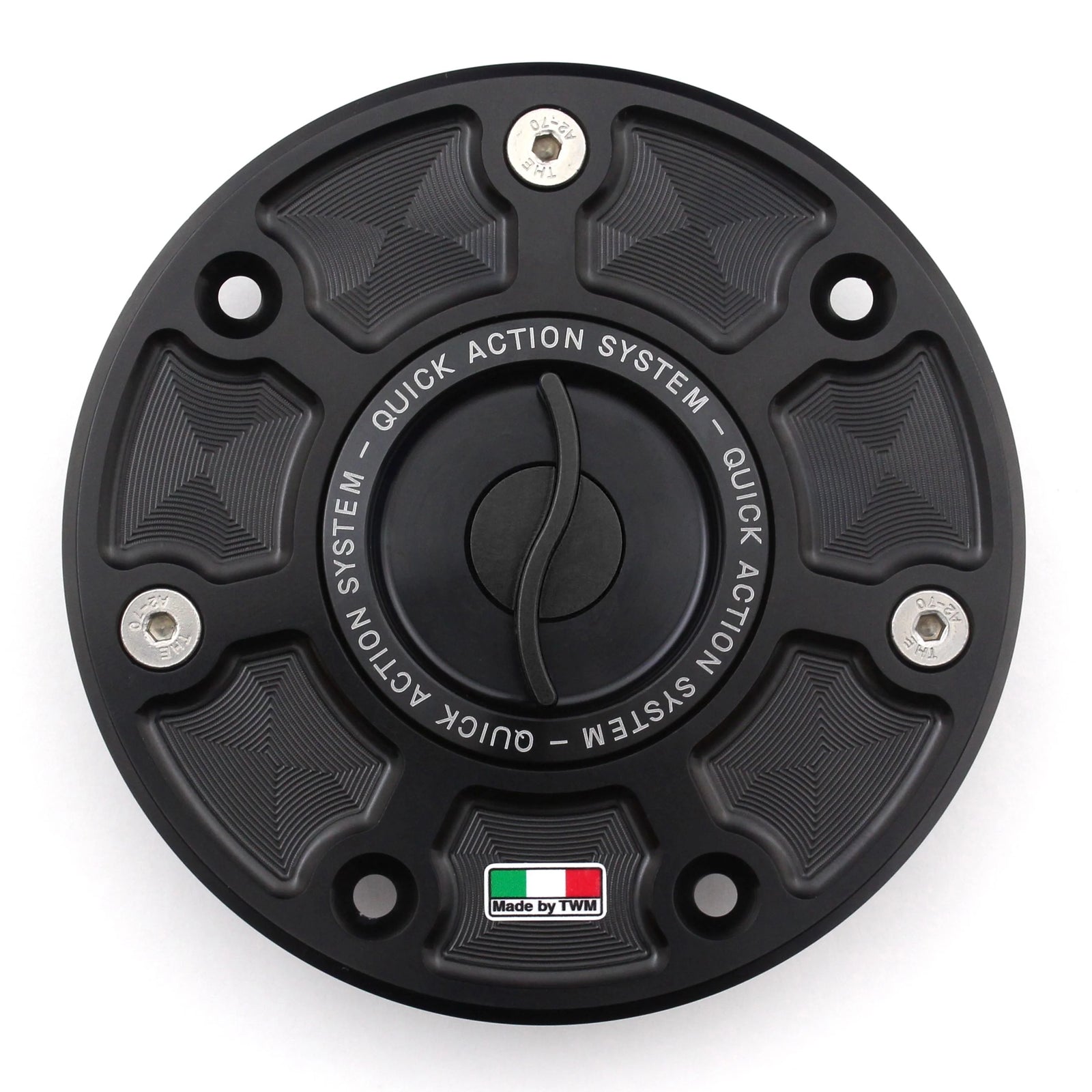 TWM CNC Aluminum Gas Cap / Fuel Cap with Black Center Cap for KTM Motorcycles
