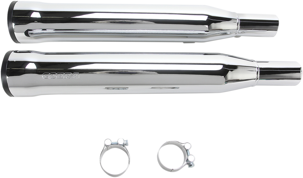 Cobra Slip-On Mufflers With Race-Pro Tips - 3" - Chrome - '04-'13 XL